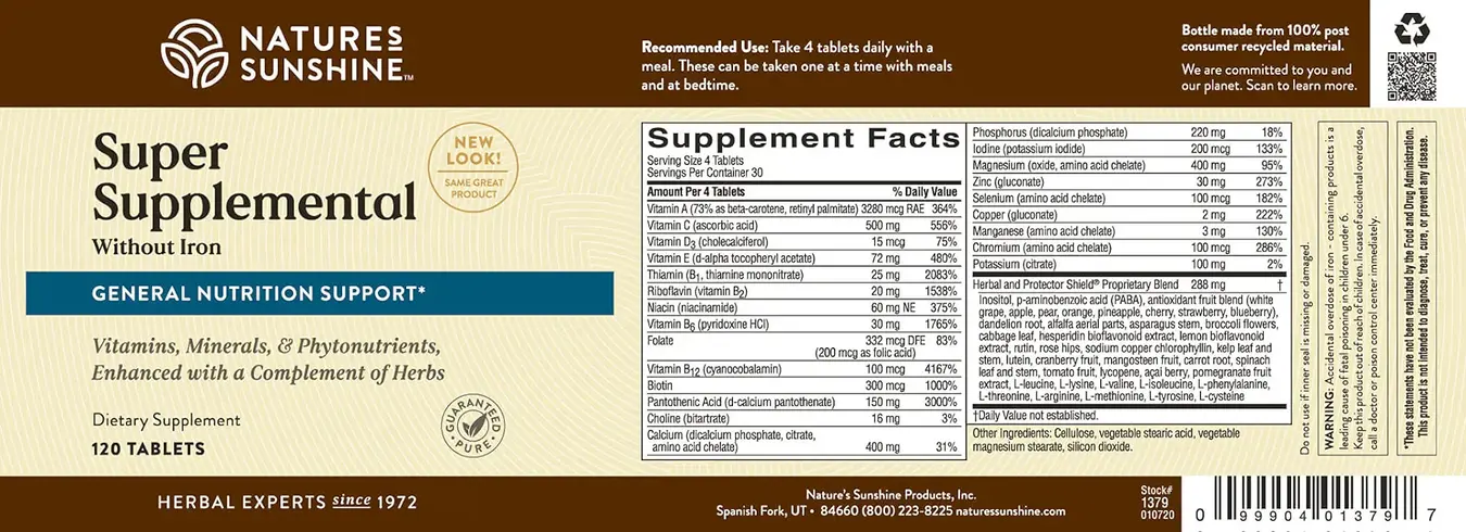 Super Supplemental Vitamin & Mineral (without Iron) - Image 4
